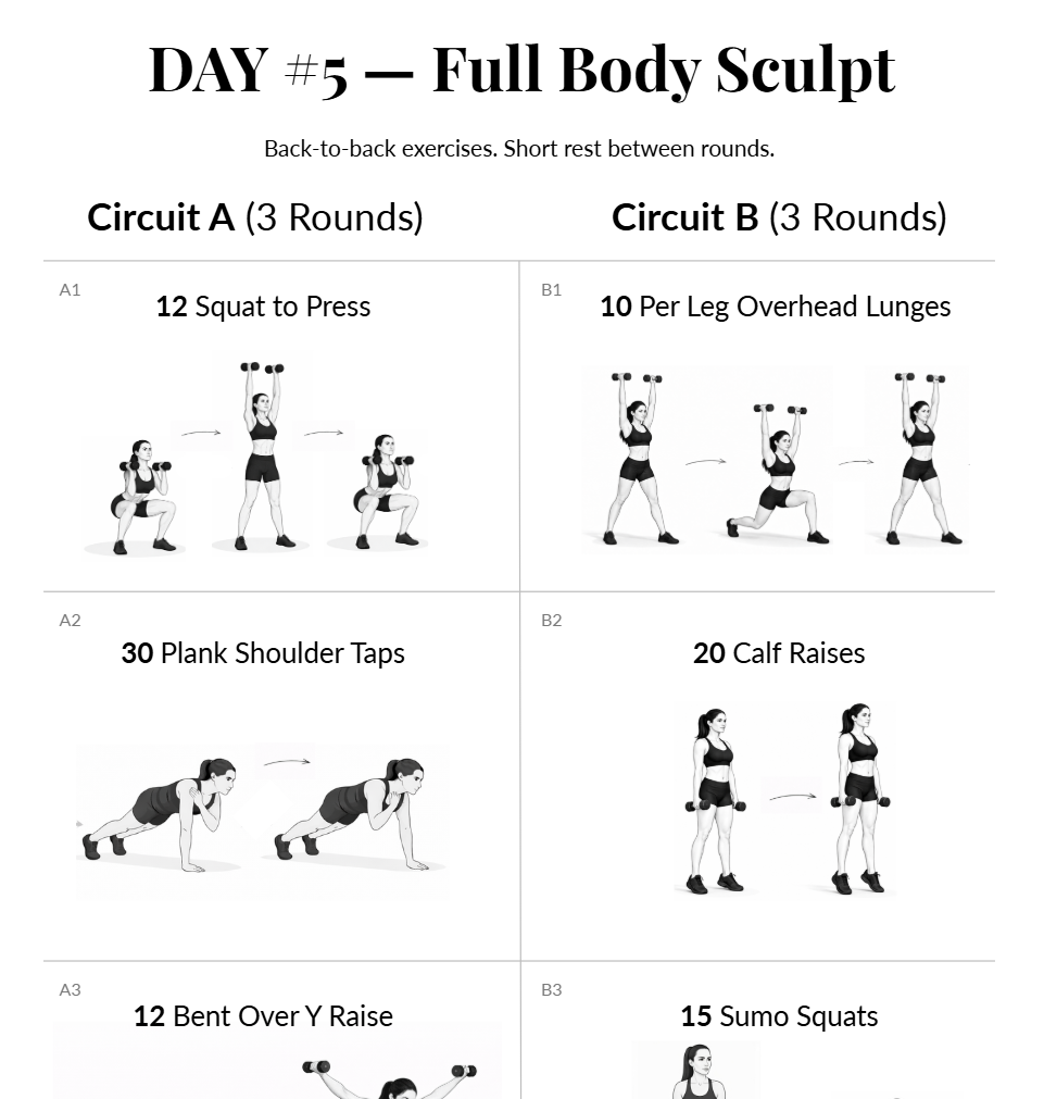 Fit Anywhere Dumbells 1-Week Plan